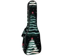 Custodia per ukulele, 58,4 cm, motivo: pinguini natalizi, fiocchi di neve, sfondo blu, imbottitura per il trasporto, con custodia e manico spesso, Multicolore 10., 25.9x9x3.1in/66x23x8cm, Organizer