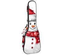 Custodia per ukulele, 58,4 cm, motivo: pinguini natalizi, fiocchi di neve, sfondo blu, imbottitura per il trasporto, con custodia e manico spesso, Multicolore 05, 25.9x9x3.1in/66x23x8cm, Organizer per