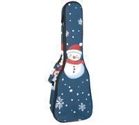 Custodia per ukulele, 58,4 cm, motivo: pinguini natalizi, fiocchi di neve, sfondo blu, imbottitura per il trasporto, con custodia e manico spesso, Multicolore 07, 25.9x9x3.1in/66x23x8cm, Organizer per