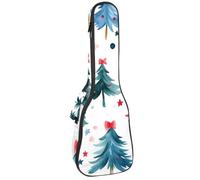 Custodia per ukulele, 58,4 cm, motivo: pinguini natalizi, fiocchi di neve, sfondo blu, imbottitura per il trasporto, con custodia e manico spesso, Multicolore 09, 25.9x9x3.1in/66x23x8cm, Organizer per