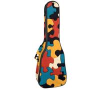 Custodia per ukulele, 58,4 cm, motivo puzzle con imbottitura e manico spesso, Multicolore 01, 25.9x9x3.1in/66x23x8cm, Organizer per borse