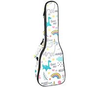 Custodia per ukulele Be Wild Dinosaur Unicorn Ukulele per Soprano Tenore Concert 23 Pollici 10 MM di spessore morbido imbottito cinghie regolabili Gig Bag