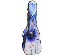 Custodia per ukulele con fiori viola acquerello, borsa imbottita per ukulele da concerto da 58 cm, impermeabile e durevole, Multicolore 01, 25.9x9x3.1in/66x23x8cm, Organizer per borse