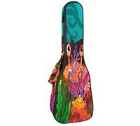 Custodia per ukulele con motivo a vongole, per concerto tenore soprano, spessore 10 mm, morbida e imbottita, con cinghie regolabili