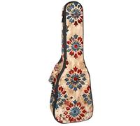 Custodia per ukulele con motivo astratto con foglie e elementi dorati, borsa imbottita per ukulele da concerto da 58 cm, impermeabile e durevole, Multicolore 04, 25.9x9x3.1in/66x23x8cm, Organizer per