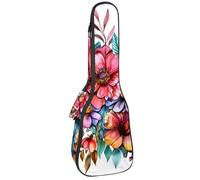 Custodia per ukulele con motivo astratto con foglie e elementi dorati, borsa imbottita per ukulele da concerto da 58 cm, impermeabile e durevole, Multicolore 05, 25.9x9x3.1in/66x23x8cm, Organizer per