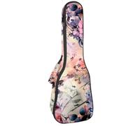 Custodia per ukulele con motivo astratto con foglie e elementi dorati, borsa imbottita per ukulele da concerto da 58 cm, impermeabile e durevole, Multicolore 07, 25.9x9x3.1in/66x23x8cm, Organizer per