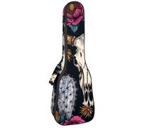Custodia per ukulele con motivo astratto con foglie e elementi dorati, borsa imbottita per ukulele da concerto da 58 cm, impermeabile e durevole, Multicolore 03, 25.9x9x3.1in/66x23x8cm, Organizer per