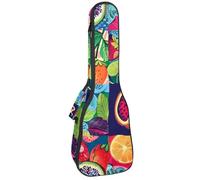 Custodia per ukulele con motivo astratto con foglie e elementi dorati, borsa imbottita per ukulele da concerto da 58 cm, impermeabile e durevole, Multicolore 08, 25.9x9x3.1in/66x23x8cm, Organizer per