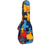Custodia per ukulele con motivo puzzle colorato, custodia imbottita per ukulele da concerto da 58 cm, impermeabile e durevole, Multicolore 01, 25.9x9x3.1in/66x23x8cm, Organizer per borse