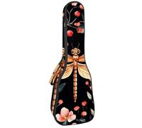 Custodia per ukulele da 58,4 cm, con granchio, alghe marine, foglie, bolle e imbottitura con stella marina, custodia per il trasporto con custodia e manico spesso, Multicolore 09, 25.9x9x3.1in