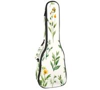Custodia per ukulele da 58,4 cm, con granchio, alghe marine, foglie, bolle e imbottitura con stella marina, custodia per il trasporto con custodia e manico spesso, Multicolore 05, 25.9x9x3.1in