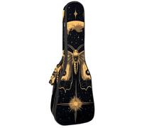 Custodia per ukulele da 58,4 cm, con imbottitura mistica e magica luna e farfalla viola, custodia per il trasporto con custodia e manico spesso, Multicolore 02, 25.9x9x3.1in/66x23x8cm, Organizer per