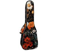 Custodia per ukulele da concerto a forma di rana, con vari cuori, morbida, spessa, imbottita, 10 mm di spessore, imbottitura in spugna, Multicolore 09, 25.9x9x3.1in/66x23x8cm, Organizer per borse