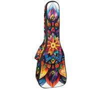 Custodia per ukulele da concerto a forma di rana, con vari cuori, morbida, spessa, imbottita, 10 mm di spessore, imbottitura in spugna, Multicolore 04, 25.9x9x3.1in/66x23x8cm, Organizer per borse