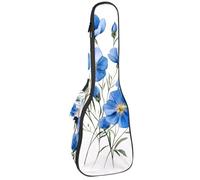 Custodia per ukulele da concerto Aqua Blues Tiny Ditsy Leaves Branch Soft Thick Padded Ukulele Zaino 10 MM di spessore imbottitura in spugna, Multicolore 09, 25.9x9x3.1in/66x23x8cm, Organizer per