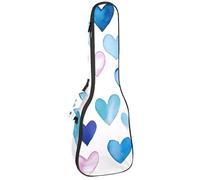 Custodia per ukulele da concerto Aqua Blues Tiny Ditsy Leaves Branch Soft Thick Padded Ukulele Zaino 10 MM di spessore imbottitura in spugna, Multicolore 02, 25.9x9x3.1in/66x23x8cm, Organizer per