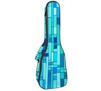 Custodia per ukulele da concerto Aqua Blues Tiny Ditsy Leaves Branch Soft Thick Padded Ukulele Zaino 10 MM di spessore imbottitura in spugna, Multicolore 06, 25.9x9x3.1in/66x23x8cm, Organizer per