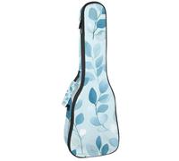 Custodia per ukulele da concerto Aqua Blues Tiny Ditsy Leaves Branch Soft Thick Padded Ukulele Zaino 10 MM di spessore imbottitura in spugna, Multicolore 03, 25.9x9x3.1in/66x23x8cm, Organizer per
