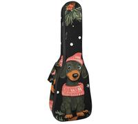 Custodia per ukulele da concerto con alberi di Natale, senza cuciture su sfondo bianco, con custodia, impermeabile, imbottitura in spugna spessa 1 cm, Multicolore 06, 25.9x9x3.1in/66x23x8cm, Organizer