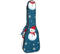 Custodia per ukulele da concerto con alberi di Natale, senza cuciture su sfondo bianco, con custodia, impermeabile, imbottitura in spugna spessa 1 cm, Multicolore 02, 25.9x9x3.1in/66x23x8cm, Organizer