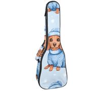 Custodia per ukulele da concerto con alberi di Natale, senza cuciture su sfondo bianco, con custodia, impermeabile, imbottitura in spugna spessa 1 cm, Multicolore 08, 25.9x9x3.1in/66x23x8cm, Organizer