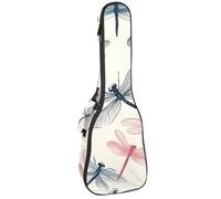 Custodia per ukulele da concerto con bellissime libellule senza cuciture modello morbido spesso imbottito ukulele zaino 10 mm di spessore imbottitura in spugna, Multicolore 01, 25.9x9x3.1in/66x23x8cm