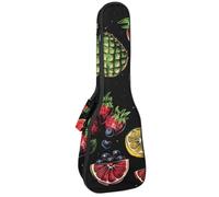 Custodia per ukulele da concerto con cappelli da cowboy colorati con cactus ferro di cavallo stelle modello morbido spesso imbottito ukulele zaino 10 mm imbottitura in spugna spessa, Multicolore 10
