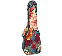 Custodia per ukulele da concerto con cappelli da cowboy colorati con cactus ferro di cavallo stelle modello morbido spesso imbottito ukulele zaino 10 mm imbottitura in spugna spessa, Multicolore 09