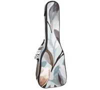 Custodia per ukulele da concerto, con foglie e piante botaniche grigie, verde salvia, morbida e spessa, imbottita, 10 mm di spessore, imbottitura in spugna, Multicolore 06, 25.9x9x3.1in/66x23x8cm