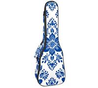 Custodia per ukulele da concerto con libellule blu che volano intorno a dente di leone modello morbido spesso imbottito ukulele zaino 10 mm di spessore imbottitura in spugna, Multicolore 06