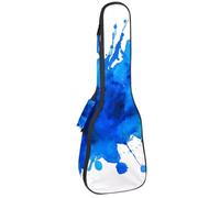 Custodia per ukulele da concerto con libellule blu che volano intorno a dente di leone modello morbido spesso imbottito ukulele zaino 10 mm di spessore imbottitura in spugna, Multicolore 07