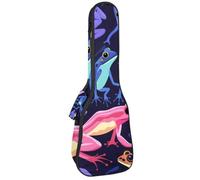 Custodia per ukulele da concerto con uccello, farfalla e rami di fiori e foglie, imbottitura in spugna spessa 10 mm, Multicolore 07, 25.9x9x3.1in/66x23x8cm, Organizer per borse