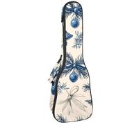 Custodia per ukulele da concerto da 58,8 cm con acquerello, invernale, neve, Natale, natura, borsa imbottita con portaoggetti e spallacci, Multicolore 10., 25.9x9x3.1in/66x23x8cm, Organizer per borse