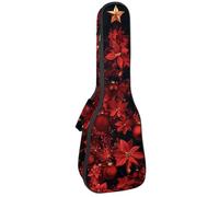 Custodia per ukulele da concerto da 58,8 cm con acquerello, invernale, neve, Natale, natura, borsa imbottita con portaoggetti e spallacci, Multicolore 09, 25.9x9x3.1in/66x23x8cm, Organizer per borse