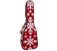 Custodia per ukulele da concerto da 58,8 cm con acquerello, invernale, neve, Natale, natura, borsa imbottita con portaoggetti e spallacci, Multicolore 08, 25.9x9x3.1in/66x23x8cm, Organizer per borse