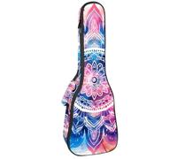 Custodia per ukulele da concerto da 58,8 cm, con motivo a fiori rosa acquerello, borsa imbottita con scomparti e spallacci, Multicolore 06, 25.9x9x3.1in/66x23x8cm, Organizer per borse