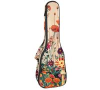 Custodia per ukulele da concerto da 58,8 cm, con motivo albero della vita, con farfalle colorate, borsa imbottita con scomparti e spallacci, Multicolore 06, 25.9x9x3.1in/66x23x8cm, Organizer per borse