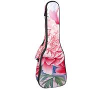 Custodia per ukulele da concerto da 58,8 cm, con motivo albero della vita, con farfalle colorate, borsa imbottita con scomparti e spallacci, Multicolore 10., 25.9x9x3.1in/66x23x8cm, Organizer per