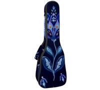 Custodia per ukulele da concerto da 58 cm, cavalluccio marino oceano con piante sottomarine, pietre, borsa imbottita con portaoggetti e spallacci, Multicolore 10., 25.9x9x3.1in/66x23x8cm, Organizer