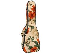 Custodia per ukulele da concerto da 58 cm, cavalluccio marino oceano con piante sottomarine, pietre, borsa imbottita con portaoggetti e spallacci, Multicolore 08, 25.9x9x3.1in/66x23x8cm, Organizer per