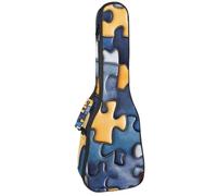 Custodia per ukulele da concerto da 58 cm, con fiori rosa e foglie, borsa imbottita con scomparti e spallacci, Multicolore 06, 25.9x9x3.1in/66x23x8cm, Organizer per borse