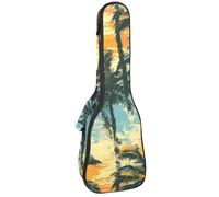 Custodia per ukulele da concerto da 58 cm, con teschio e fiori del giorno dei morti, borsa imbottita con scomparti e spallacci, Multicolore 02, 25.9x9x3.1in/66x23x8cm, Organizer per borse