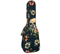 Custodia per ukulele da concerto da 58 cm, senza cuciture, motivo galline e galli, borsa imbottita con scomparti e spallacci, Multicolore 04, 25.9x9x3.1in/66x23x8cm, Organizer per borse