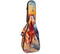 Custodia per ukulele da concerto, design retrò Wild West, morbida e spessa, imbottita, imbottitura in spugna spessa 10 mm, Multicolore 06, 25.9x9x3.1in/66x23x8cm, Organizer per borse