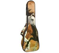 Custodia per ukulele da concerto, design retrò Wild West, morbida e spessa, imbottita, imbottitura in spugna spessa 10 mm, Multicolore 05, 25.9x9x3.1in/66x23x8cm, Organizer per borse