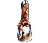 Custodia per ukulele da concerto, design retrò Wild West, morbida e spessa, imbottita, imbottitura in spugna spessa 10 mm, Multicolore 04, 25.9x9x3.1in/66x23x8cm, Organizer per borse