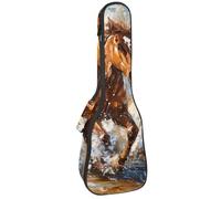 Custodia per ukulele da concerto, design retrò Wild West, morbida e spessa, imbottita, imbottitura in spugna spessa 10 mm, Multicolore 03, 25.9x9x3.1in/66x23x8cm, Organizer per borse