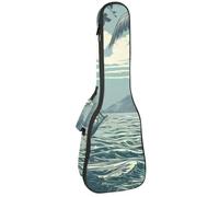 Custodia per ukulele da concerto, design retrò Wild West, morbida e spessa, imbottita, imbottitura in spugna spessa 10 mm, Multicolore 08, 25.9x9x3.1in/66x23x8cm, Organizer per borse