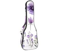 Custodia per ukulele da concerto, fiori viola, alberi e funghi, morbida e spessa, imbottita, 10 mm di spessore, imbottitura in spugna, Multicolore 05, 25.9x9x3.1in/66x23x8cm, Organizer per borse